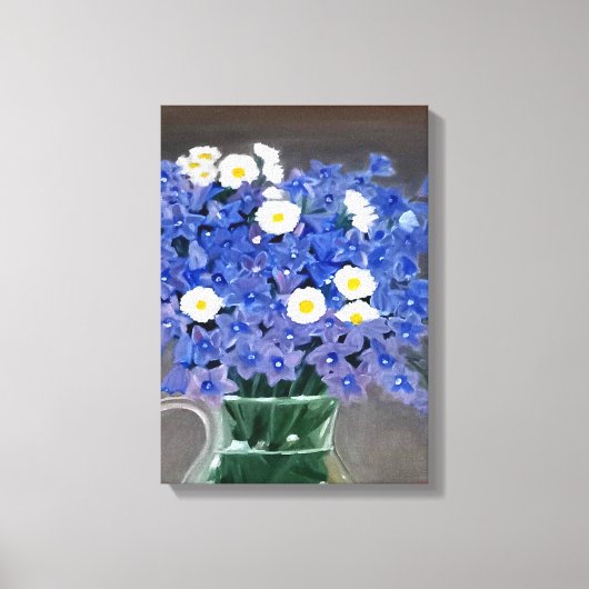 Gemälde auf Leinwand drucken blaue Blumen (Vorderseite)