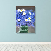 Gemälde auf Leinwand drucken blaue Blumen (Insitu (Holzboden))