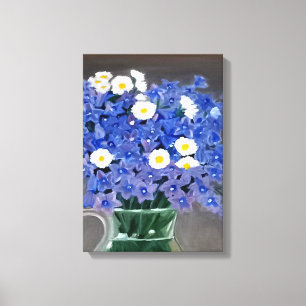 Gemälde auf Leinwand drucken blaue Blumen