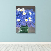 Gemälde auf Leinwand drucken blaue Blumen (Insitu (Holzboden))