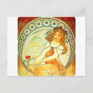 Gemälde. Aus der Serie The Arts von Mucha Postkarte