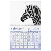 Gemälde aus tierischem Glas, Tiere, wild lebende T Kalender (Feb 2026)