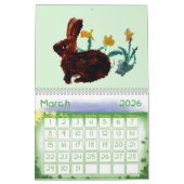 Gemälde aus tierischem Glas, Tiere, wild lebende T Kalender (Mär 2026)
