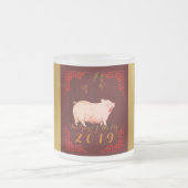 Gemälde Bambus Chinesischer Rahmen Pig Jahr 2019 F Mattglastasse (Mittel)