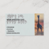 Gemälde Bild Afrika Tiere Sunset Artist Visitenkarte (Rückseite)