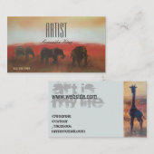 Gemälde Bild Afrika Tiere Sunset Artist Visitenkarte (Vorne/Hinten)