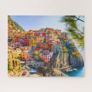 Gemälde Cinque Terre Ligurien Italien Klippe Meer Puzzle