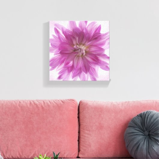 Gemälde Dahlia Kunst - Fuchsia Leinwanddruck (Insitu (Wohnzimmer))