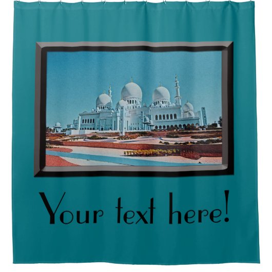Gemälde der Abu Dhabi Moschee Duschvorhang (Vorderseite)