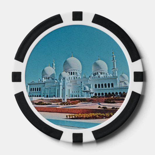 Gemälde der Abu Dhabi Moschee Pokerchips (Vorderseite)