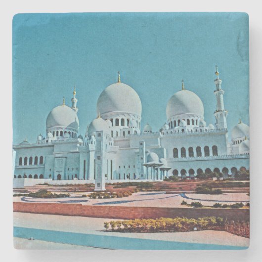 Gemälde der Abu Dhabi Moschee Steinuntersetzer (Vorderseite)