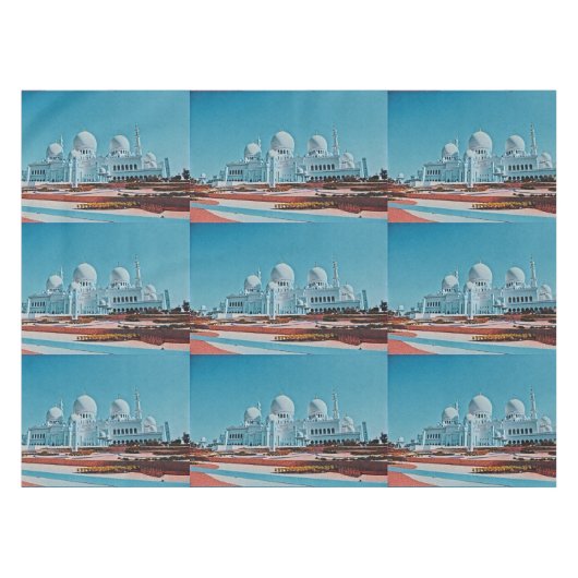Gemälde der Abu Dhabi Moschee Tischdecke (Vorderseite (Horizontal))