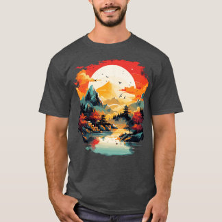 Gemälde der asiatischen Landschaft T-Shirt