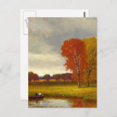 Gemälde der Bäume im Herbst Postkarte (Vorne/Hinten)