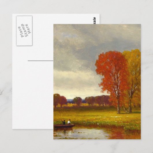 Gemälde der Bäume im Herbst Postkarte (Vorne/Hinten)