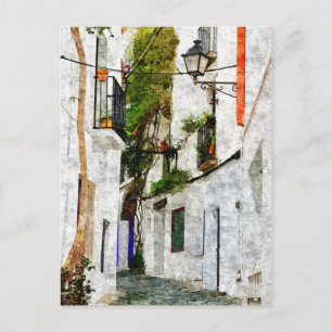 Gemälde der Stadt Cadaques in Spanien, Reise Postkarte
