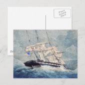Gemälde der USS Albany Postkarte (Vorne/Hinten)