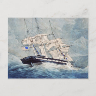 Gemälde der USS Albany Postkarte