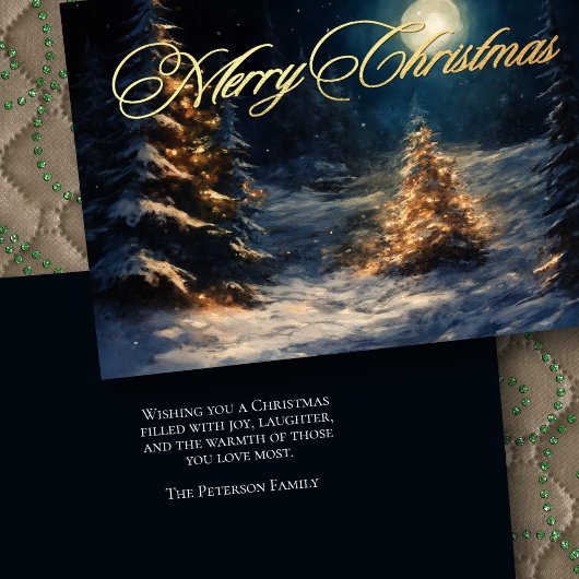 Gemälde der Winterruhe Weihnachtsnacht Karte