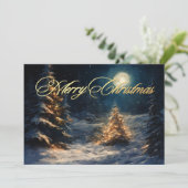 Gemälde der Winterruhe Weihnachtsnacht Karte (Stehend Vorderseite)