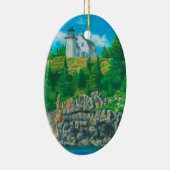 Gemälde des Bear Island Leuchtturms Keramik Ornament (Rechts)