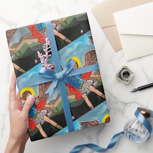 Gemälde des Erzengels Michael von Alfred Fox Geschenkpapier (Schenken)