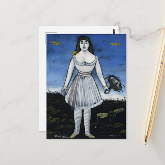 Gemälde des georgischen Malers Niko Pirosmani Postkarte (Vorderseite/Rückseite Beispiel)