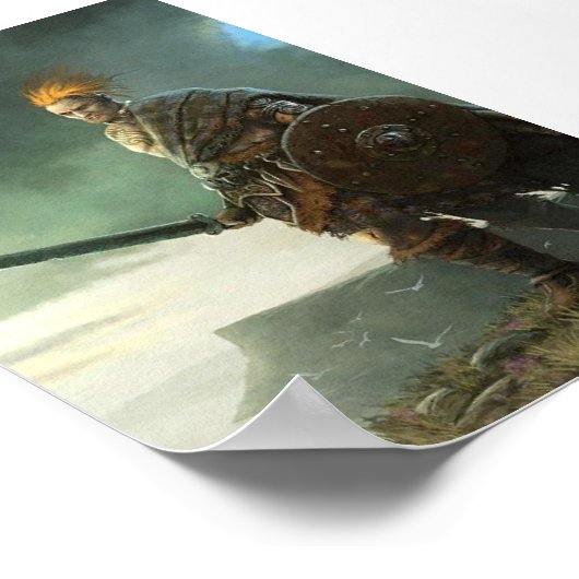 Gemälde des Keltischen Kriegers Poster (Ecke)