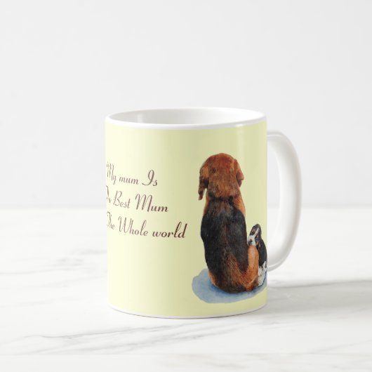 Gemälde des niedlichen Welpen-Beagle Kaffeetasse (VorderseiteRechts)