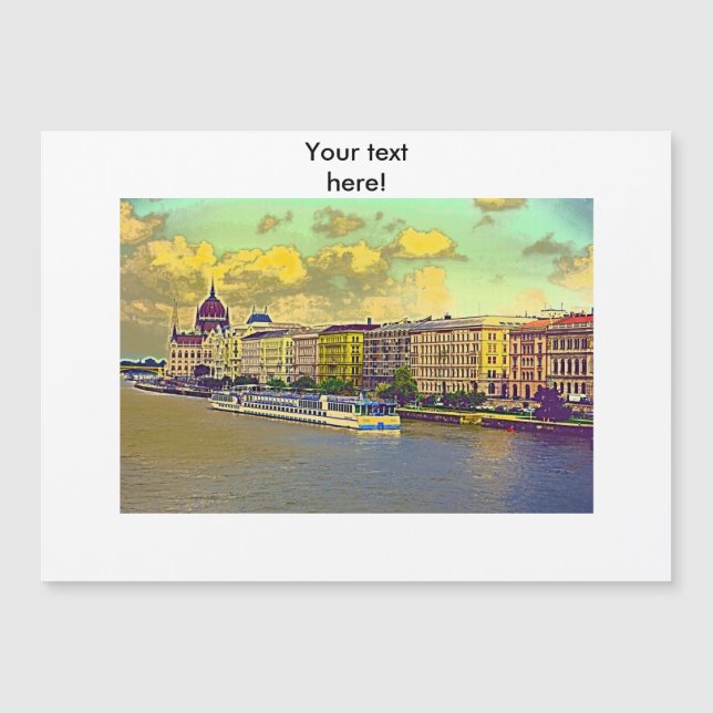 Gemälde des ungarischen Parlaments Magnetkarte (Vorderseite)