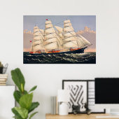 Gemälde des Vintage Clipper-Schiffs Three Brothers Poster (Heimbüro)