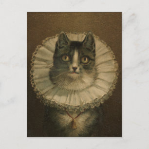 Gemälde einer Katze aus dem 19. Jahrhundert Postkarte