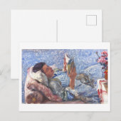 Gemälde einer lesenden Frau Postkarte (Vorne/Hinten)