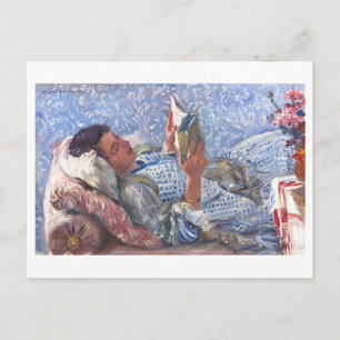 Gemälde einer lesenden Frau Postkarte