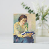 Gemälde einer lesenden Frau Postkarte (Stehend Vorderseite)