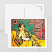 Gemälde einer lesenden Frau Postkarte (Vorne/Hinten)