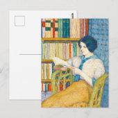 Gemälde einer lesenden Frau Postkarte (Vorne/Hinten)