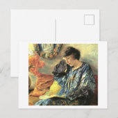 Gemälde einer lesenden Frau Postkarte (Vorne/Hinten)