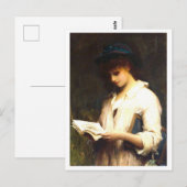 Gemälde einer lesenden Frau Postkarte (Vorne/Hinten)