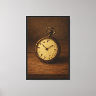 Gemälde einer Vintage-Taschenuhr Leinwanddruck