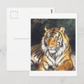 Gemälde eines Tigers Postkarte (Vorne/Hinten)