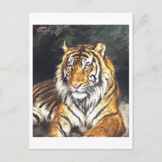 Gemälde eines Tigers Postkarte (Vorderseite)