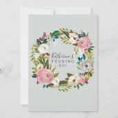 Gemälde floral 50. Geburtstag Einladung (Rückseite)