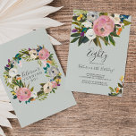 Gemälde floral 80. Geburtstag Einladung<br><div class="desc">Diese blumengeschmückte Einladung zum 80. Geburtstag eignet sich perfekt für eine moderne Geburtstagsfeier. Das elegante und romantische Design zeichnet sich durch hübsche lackierte Acrylfarben in Rosa und Weiß aus. Die Pop sind lila,  blau,  orange und gelb.</div>