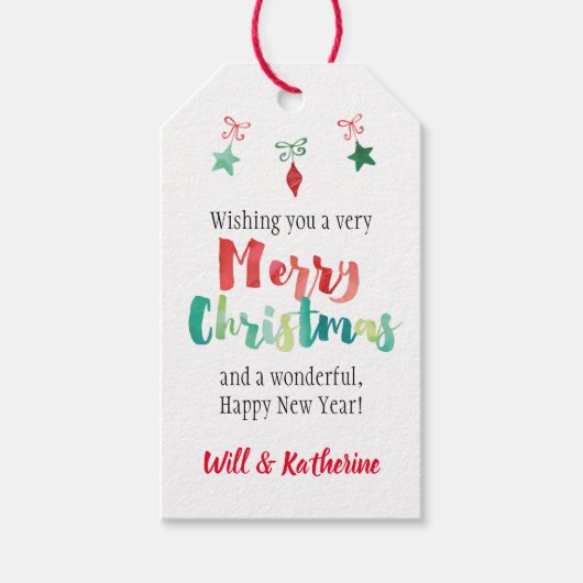 Gemälde frohe Weihnachtsschmuck Geschenkanhänger (Vorderseite)