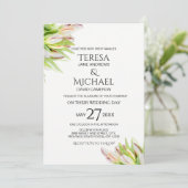 Gemälde für Hochzeiten, Rosa und Grüne Tulip Einladung (Stehend Vorderseite)