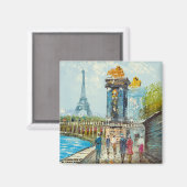 Gemälde im Pariser Eiffelturm Magnet (Vorderseite/Rückseite)