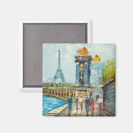 Gemälde im Pariser Eiffelturm Magnet (Vorderseite/Rückseite)