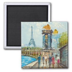 Gemälde im Pariser Eiffelturm Magnet