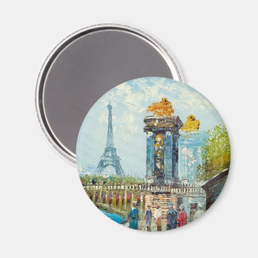 Gemälde im Pariser Eiffelturm Magnet (Vorderseite/Rückseite)